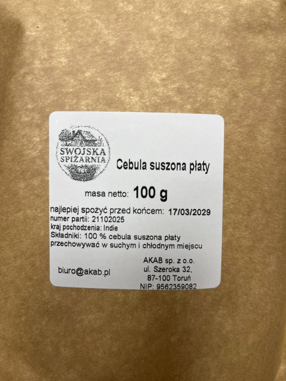 Cebula Suszona Płaty