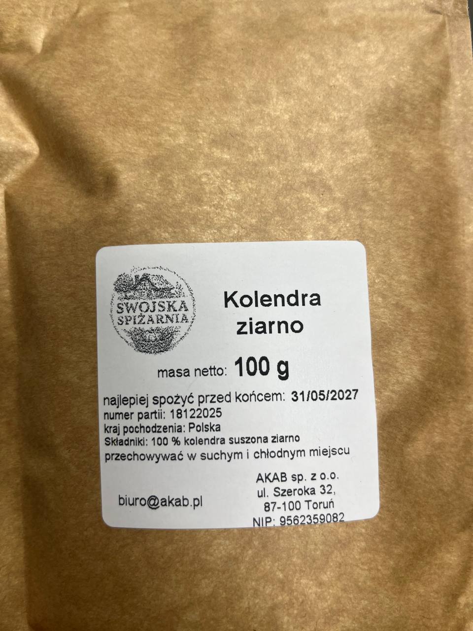 Kolendra Ziarno