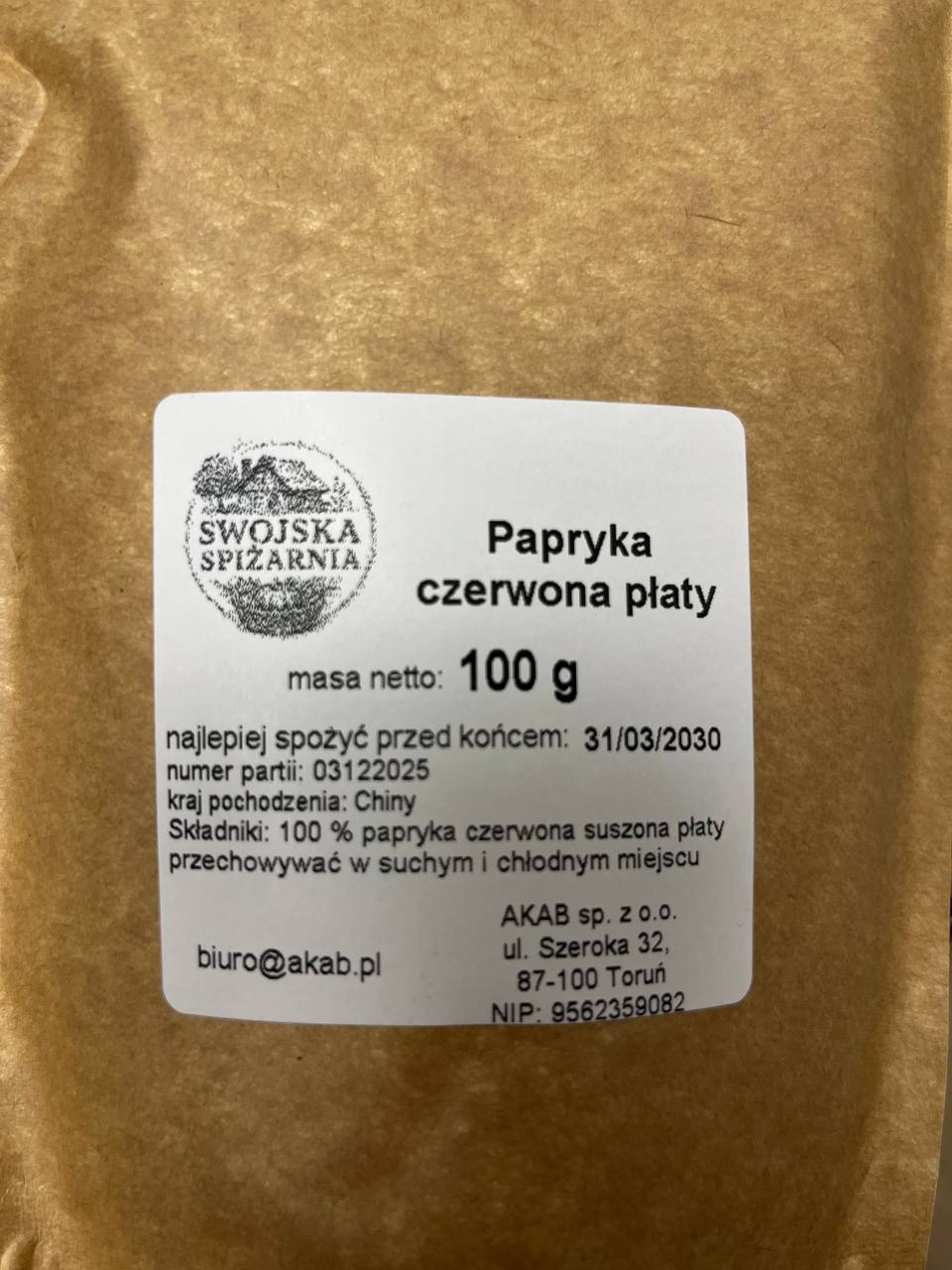Papryka czerwona Płaty